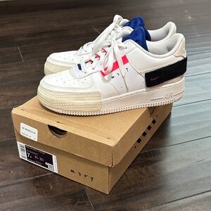 Nike N. 354 Summit White Sneakers (Blue and Orange Accents) - AF1 youth 7